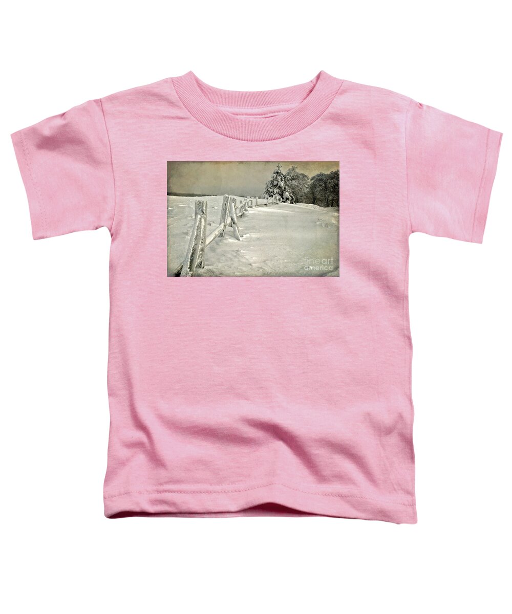 Snow Toddler T-Shirt featuring the photograph Mother Nature's Christmas Tree by Lois Bryan
