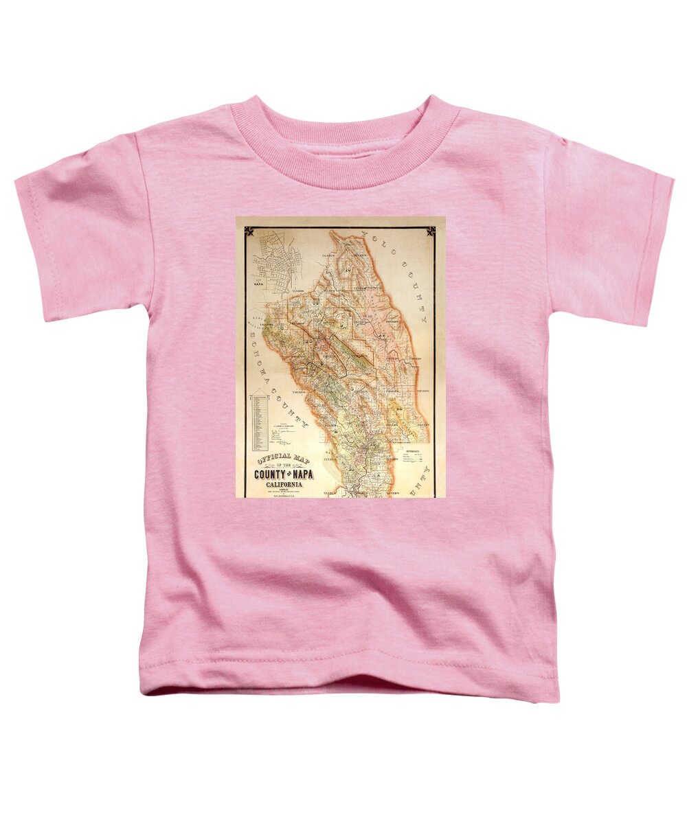 Napa Valley Map Toddler T-Shirt featuring the photograph Napa Valley Map 1895 by Jon Neidert