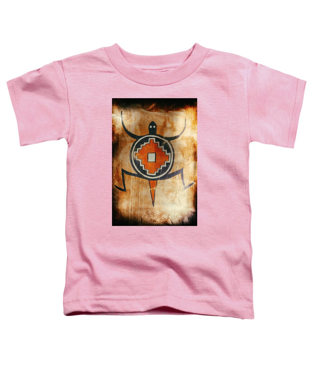 Indian Toddler T-Shirt featuring the photograph Native American Turtle Pictograph by Jo Ann Tomaselli