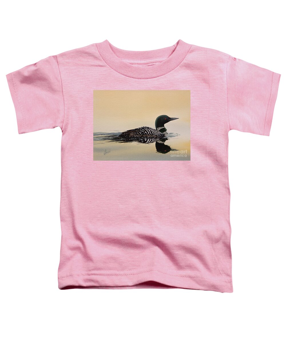 Loon Toddler T-Shirt featuring the painting Nature So Fair by James Williamson