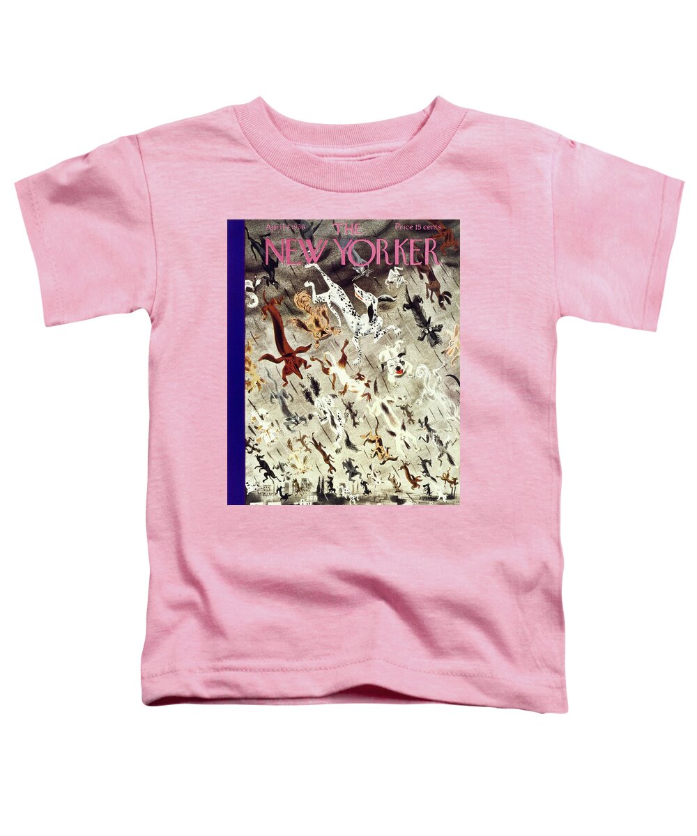 Animal Toddler T-Shirt featuring the painting New Yorker April 4 1936 by Harry Brown