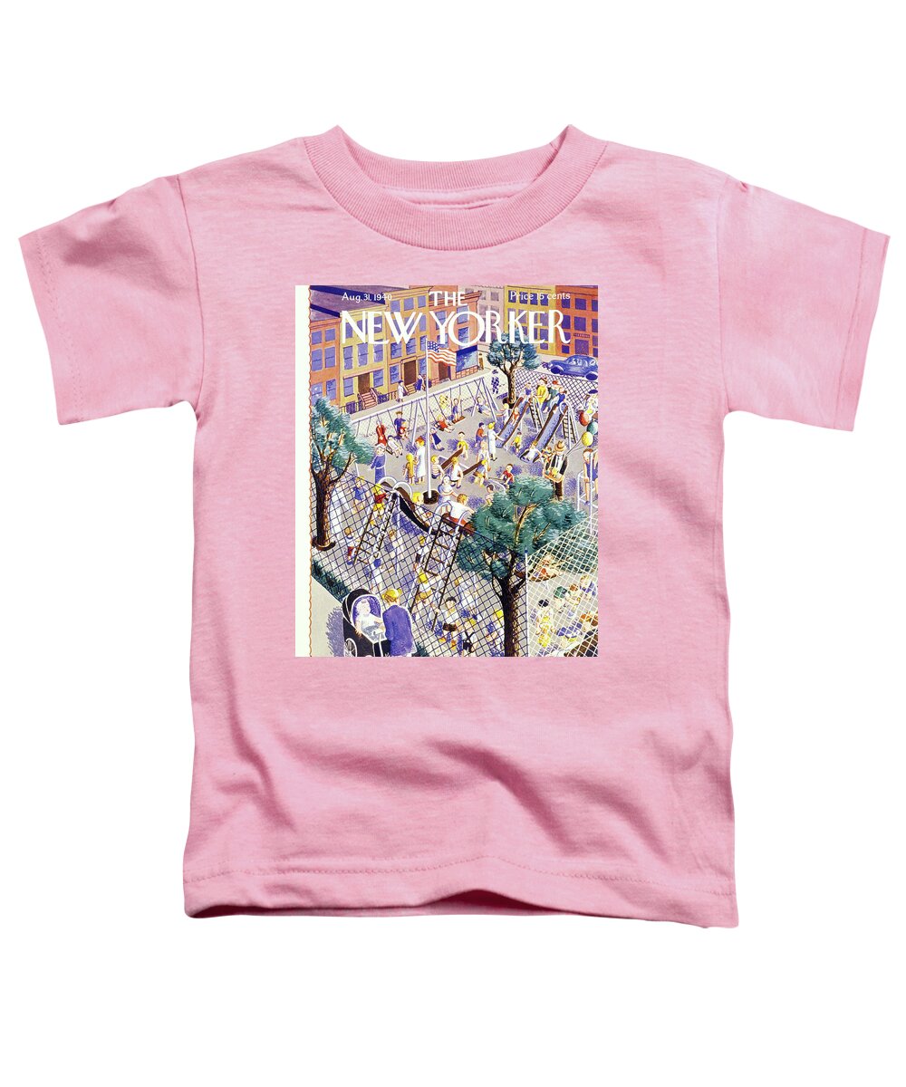 Children Toddler T-Shirt featuring the painting New Yorker August 31 1940 by Ilonka Karasz