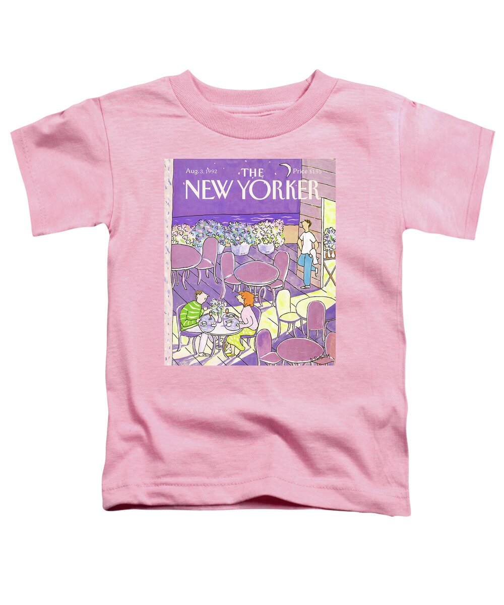Dining Toddler T-Shirt featuring the painting New Yorker August 3rd, 1992 by Devera Ehrenberg