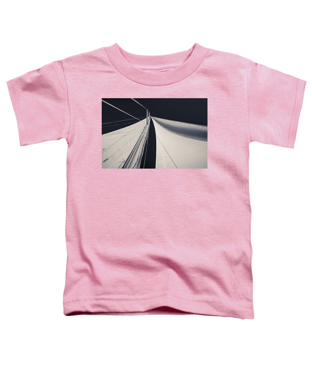 Sails Toddler T-Shirt featuring the photograph Obsession Sails 1 Black and White by Scott Campbell