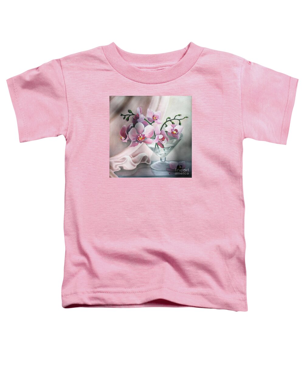 Still Life Toddler T-Shirt featuring the painting Orchids by Vesna Martinjak