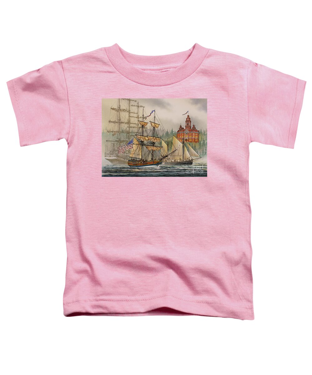 Seafaring Print Toddler T-Shirt featuring the painting Our Seafaring Heritage by James Williamson