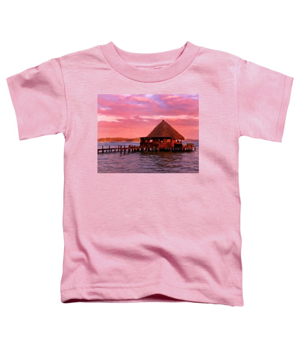 Tropical Toddler T-Shirt featuring the painting Panama Sunrise by Michael Pickett