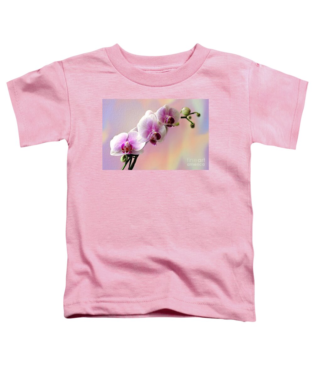 Orchid Toddler T-Shirt featuring the photograph Pastel Rainbow Orchid by Judy Palkimas