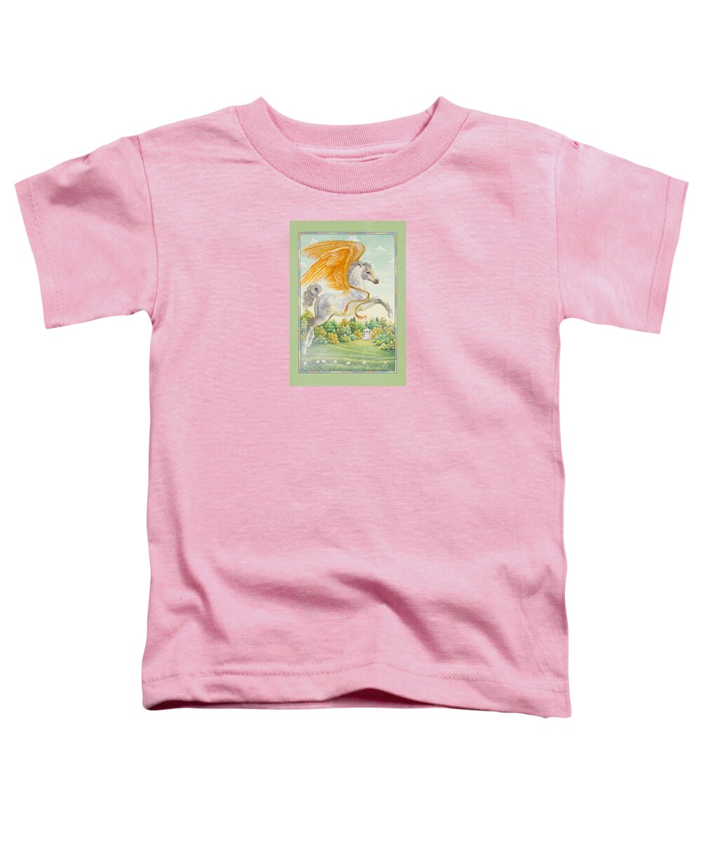 Pegasus Toddler T-Shirt featuring the painting Pegasus by Lynn Bywaters