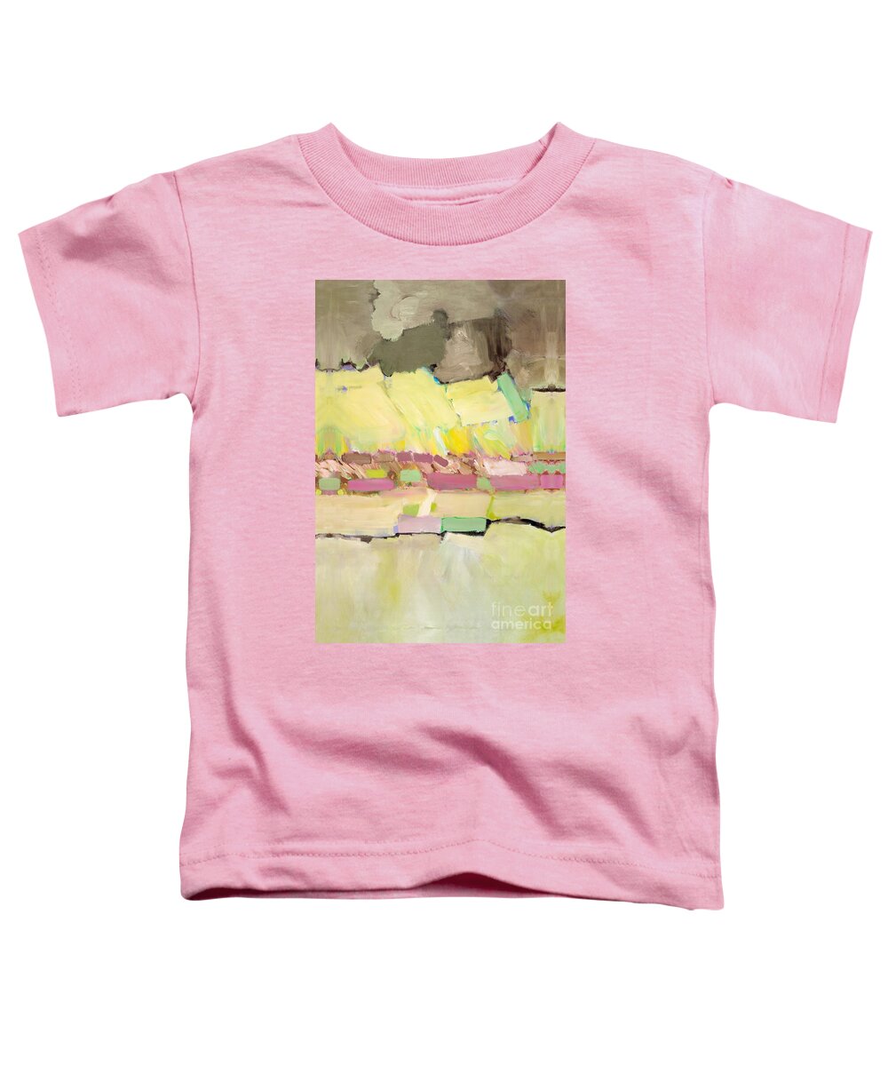 Landscape Toddler T-Shirt featuring the painting Pink and Yellow by Allan P Friedlander