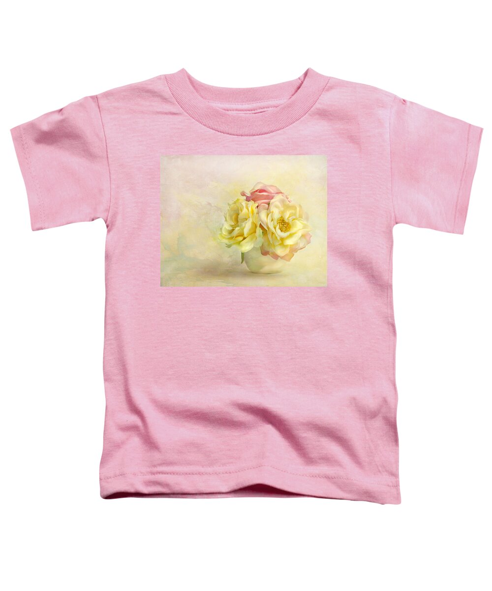 Floral Toddler T-Shirt featuring the photograph Pink And Yellow Roses by Theresa Tahara