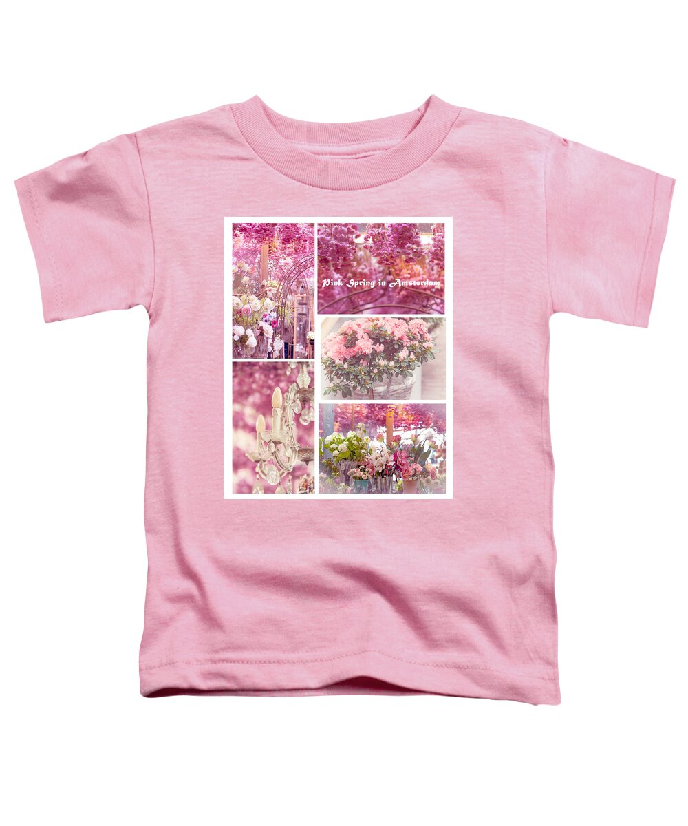 Flower Toddler T-Shirt featuring the photograph Pink Spring in Amsterdam. Flower Market by Jenny Rainbow
