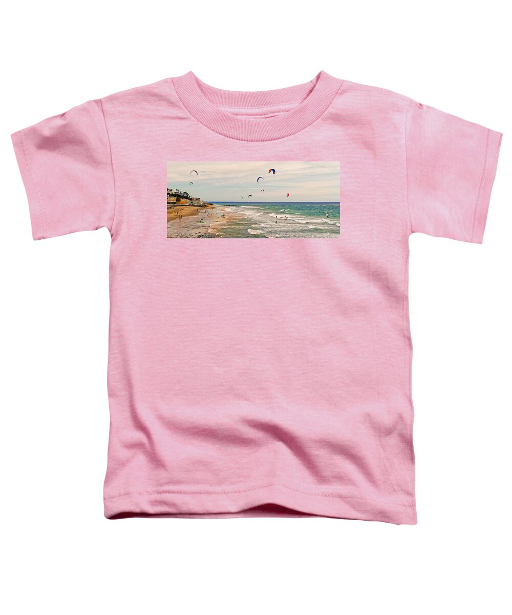 Malibu Toddler T-Shirt featuring the photograph Play Day at County Line Beach by Lynn Bauer