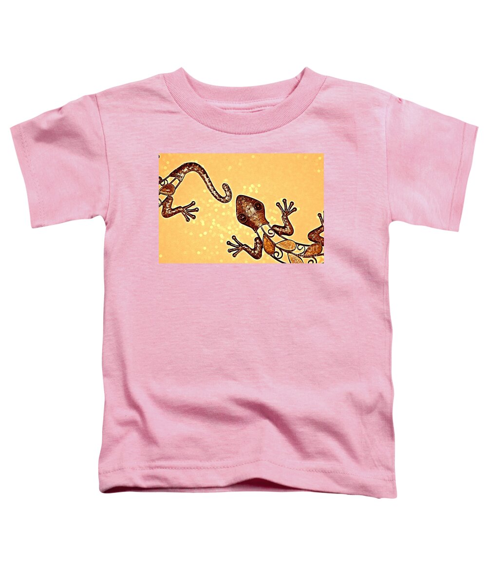 Gecko Toddler T-Shirt featuring the photograph Playful Geckos by Clare Bevan