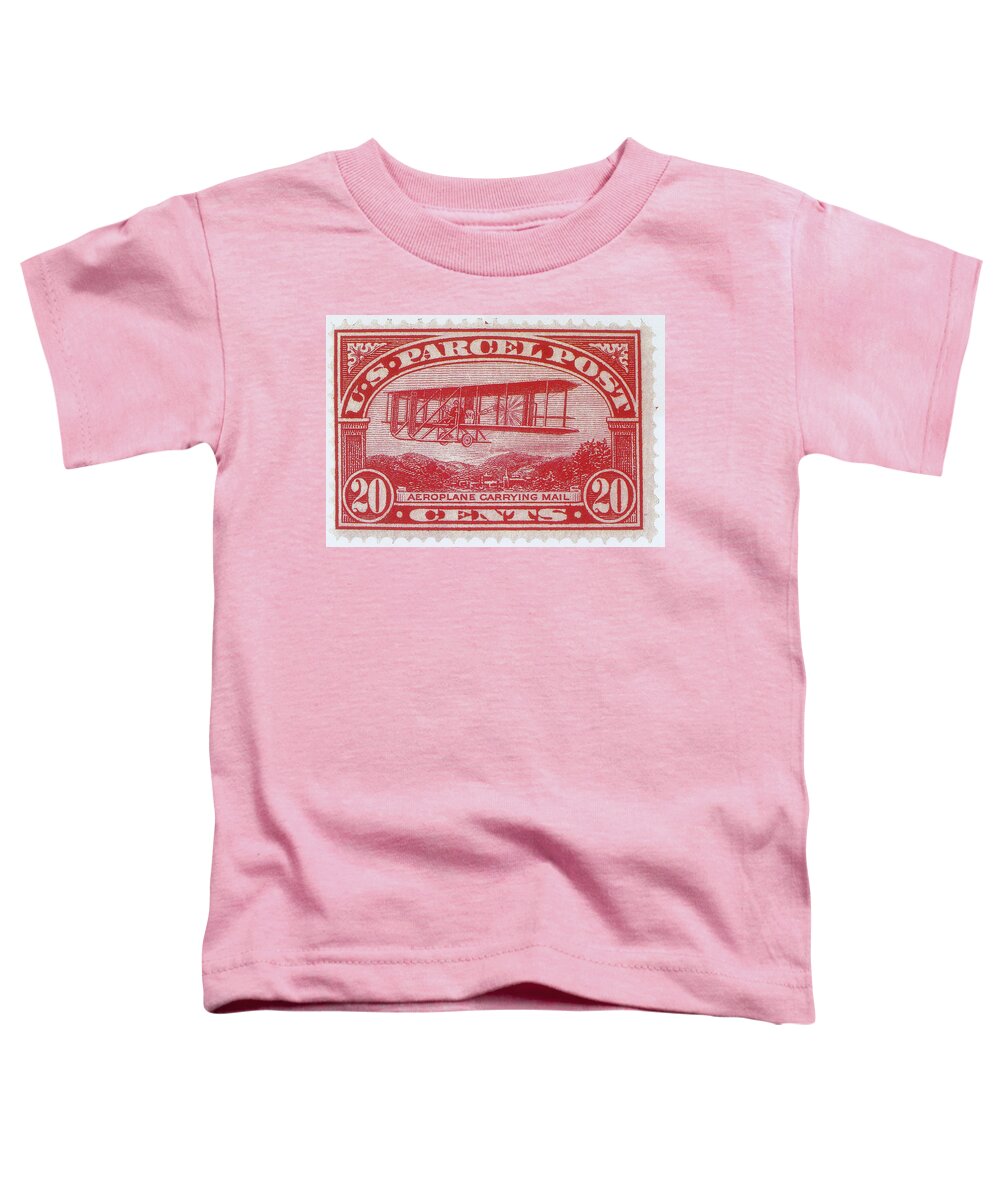 Philately Toddler T-Shirt featuring the photograph Postal Biplane, U.s. Parcel Post Stamp by Science Source