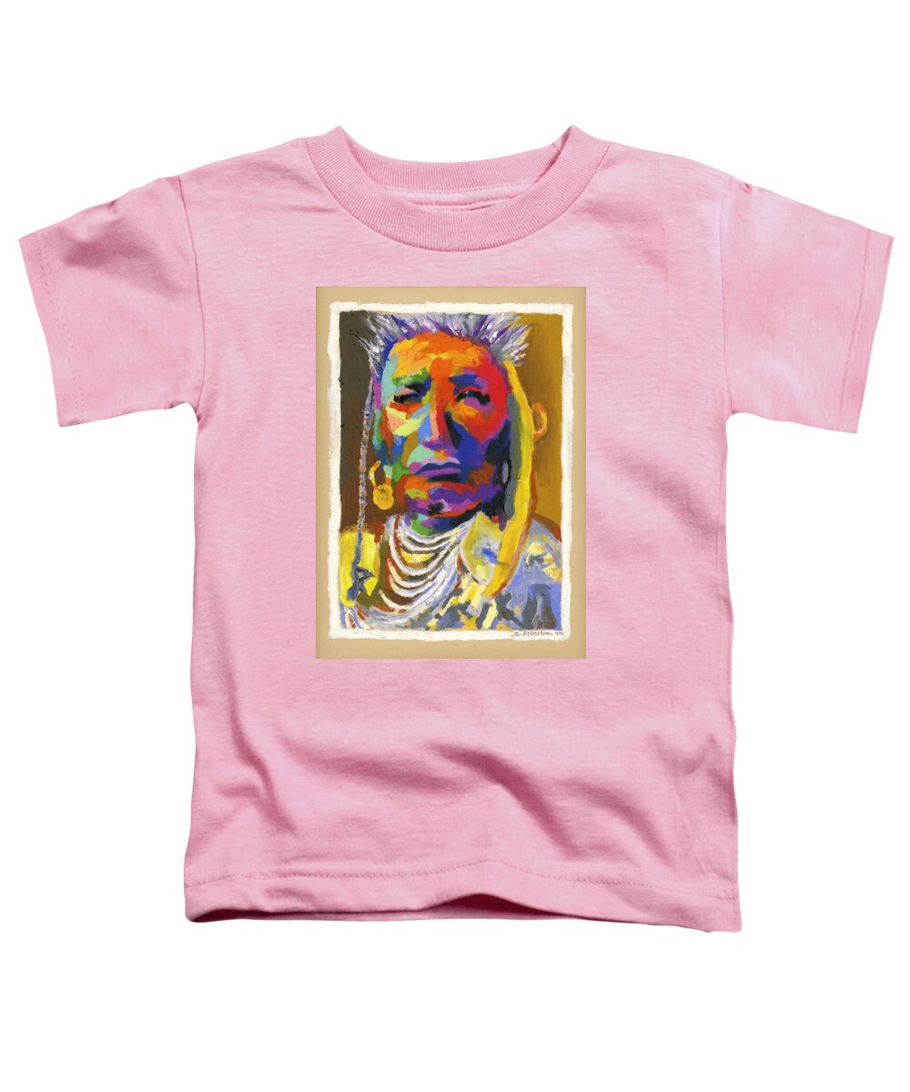 Indian Toddler T-Shirt featuring the painting Proud Native American by Stephen Anderson