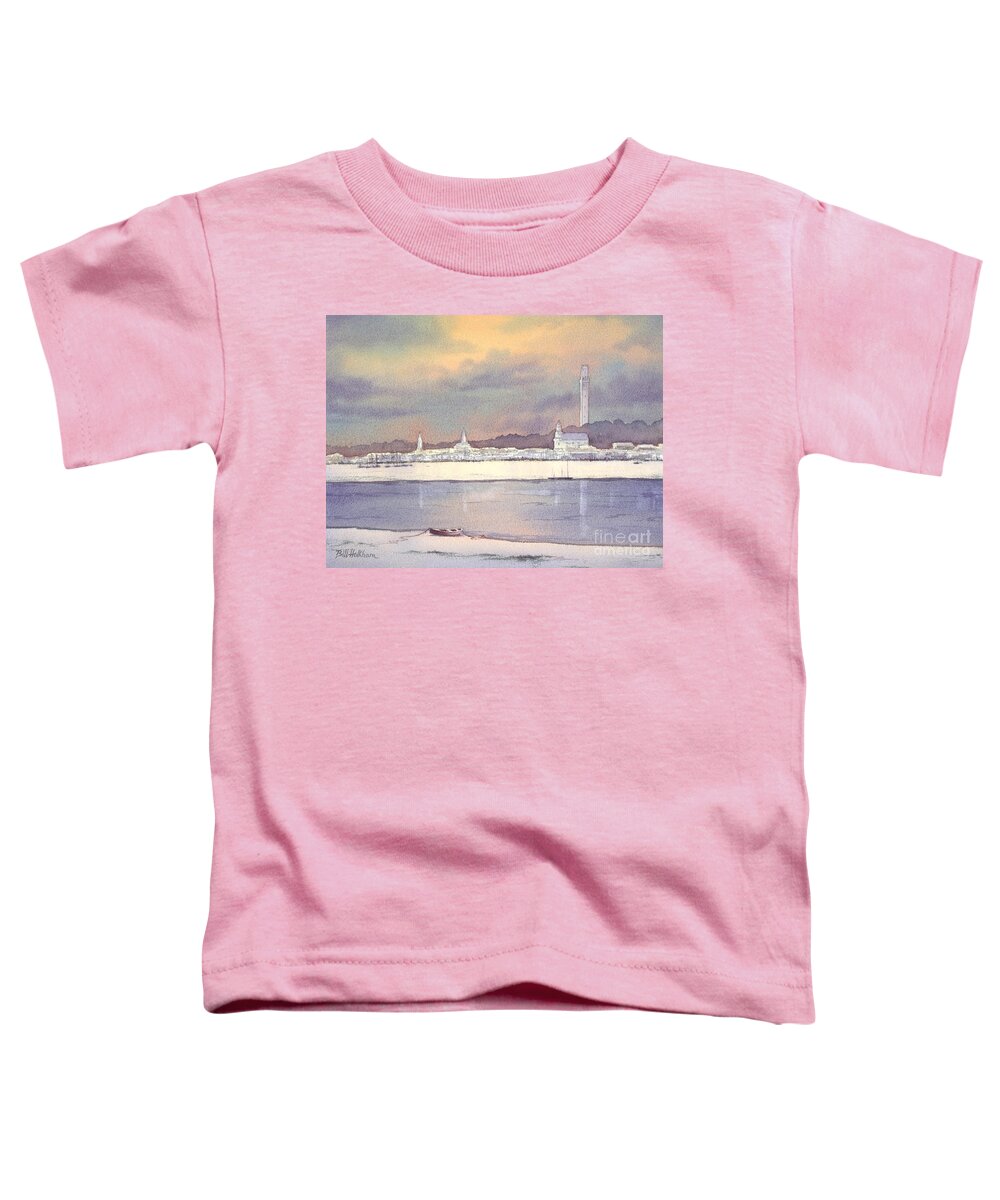 Provincetown Toddler T-Shirt featuring the painting Provincetown Evening Lights by Bill Holkham