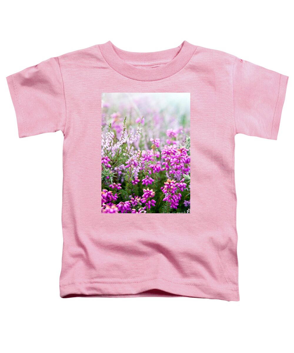  Flower Toddler T-Shirt featuring the photograph Purple bell erica heather plants by Simon Bratt