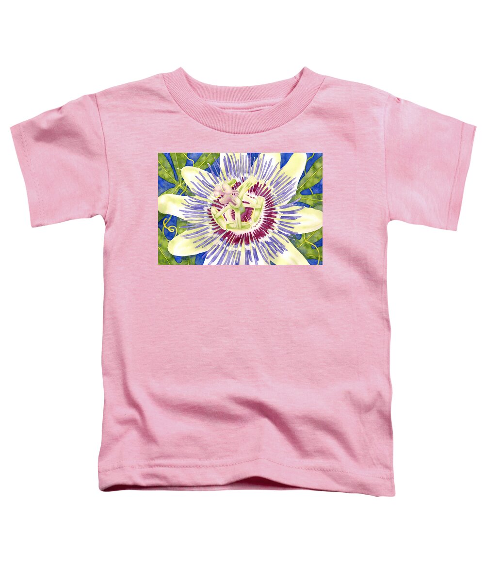 Passion Flower Toddler T-Shirt featuring the painting Purple Passion by Pauline Walsh Jacobson