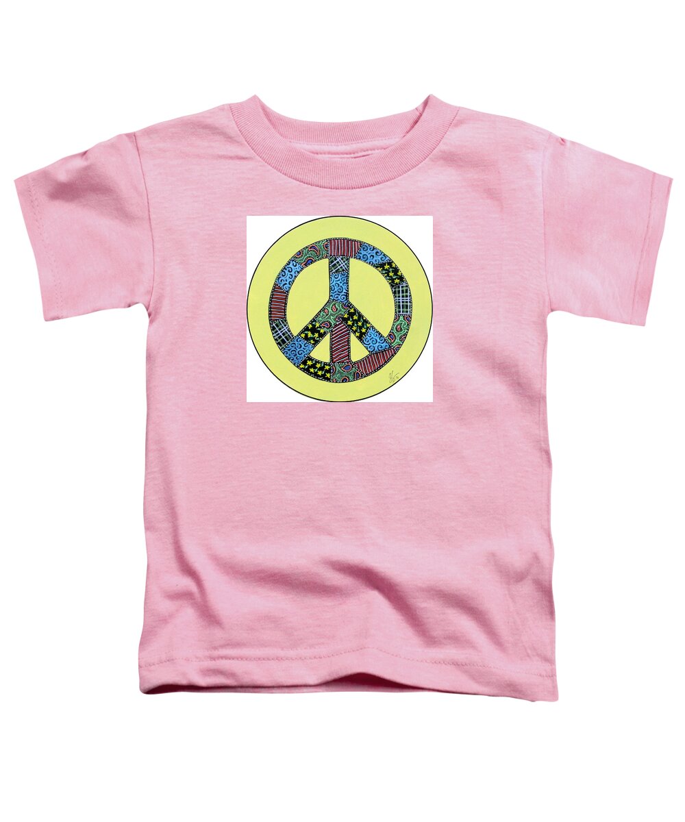 Peace Toddler T-Shirt featuring the painting Quilted Peace by Jim Harris