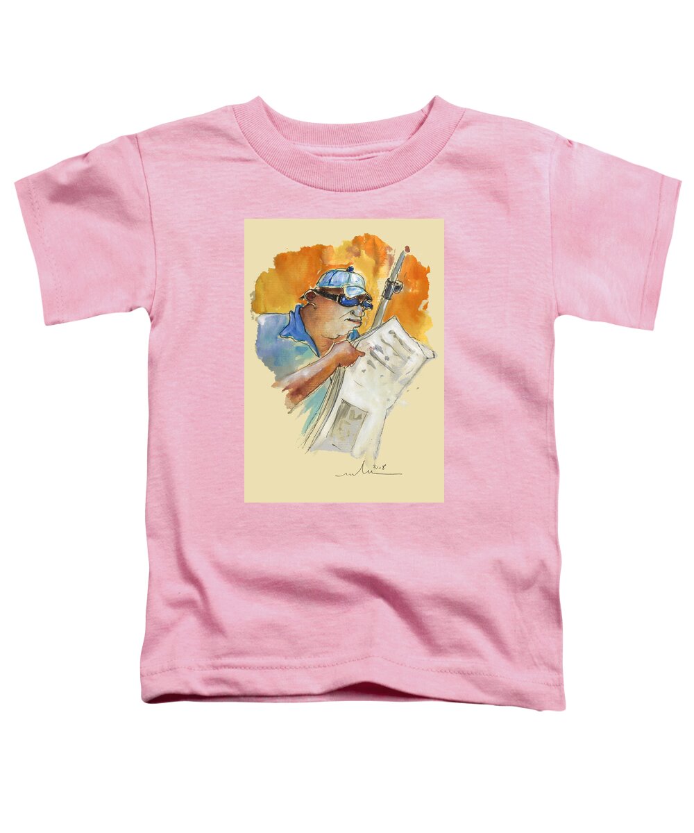 Portraits Toddler T-Shirt featuring the painting Reading The News 04 by Miki De Goodaboom