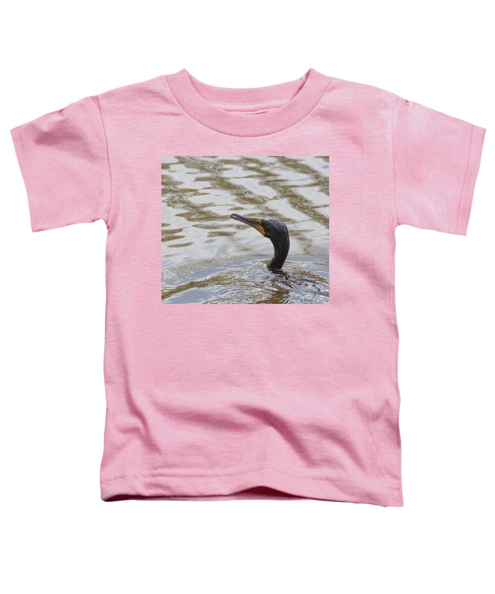 Bird Toddler T-Shirt featuring the photograph Double-Crested Cormorant by Richard Goldman