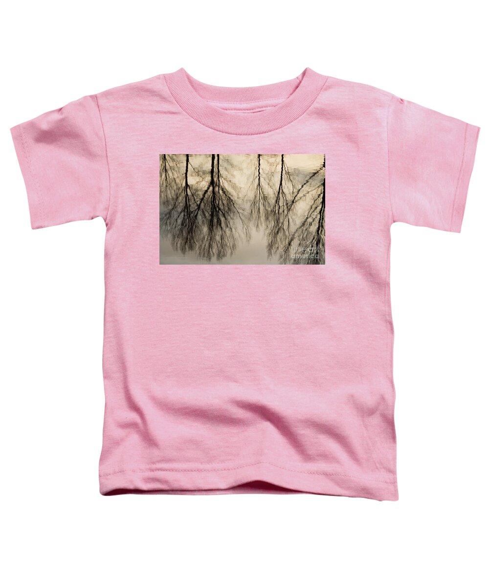 Landscape Toddler T-Shirt featuring the photograph Reflections in black and grey by Adriana Zoon