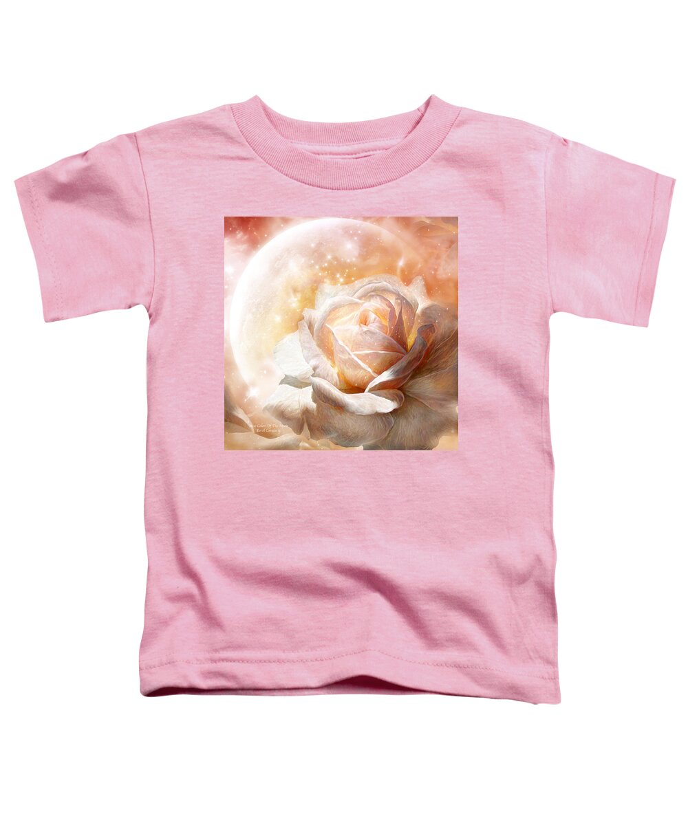 Rose Toddler T-Shirt featuring the mixed media Rose - Colors Of The Moon by Carol Cavalaris