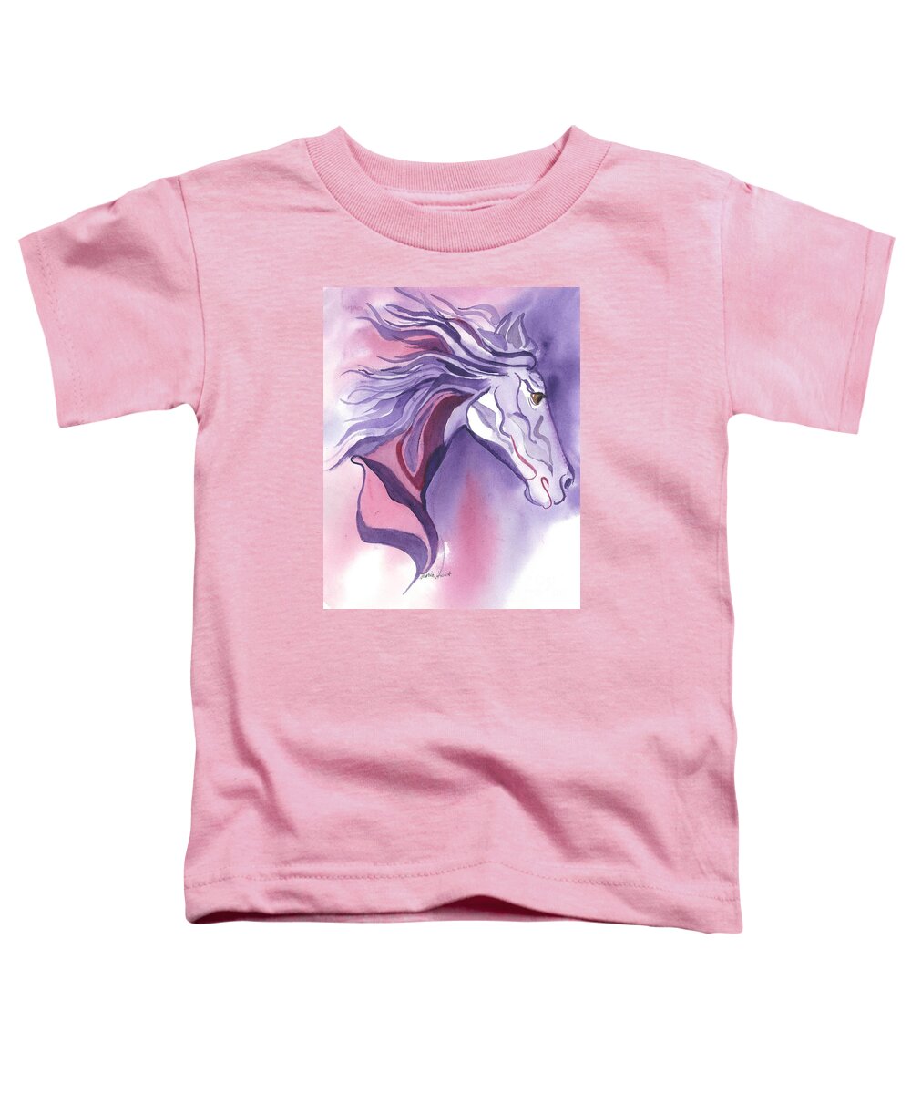 Kid's Art Toddler T-Shirt featuring the painting Running Free by Maria Hunt