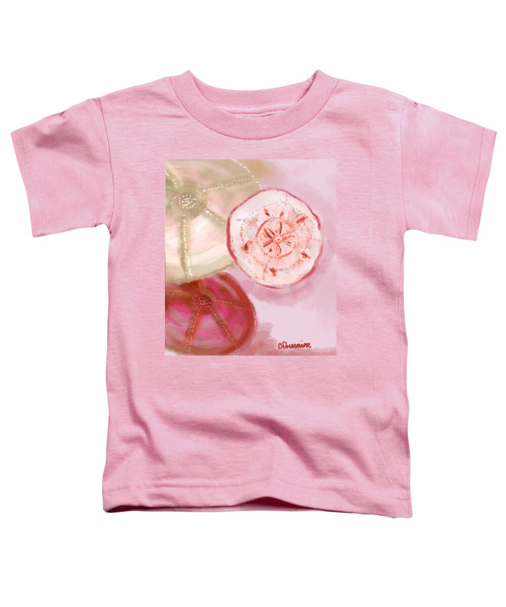 Sand Dollar Toddler T-Shirt featuring the painting Sea Urchin by Christine Fournier