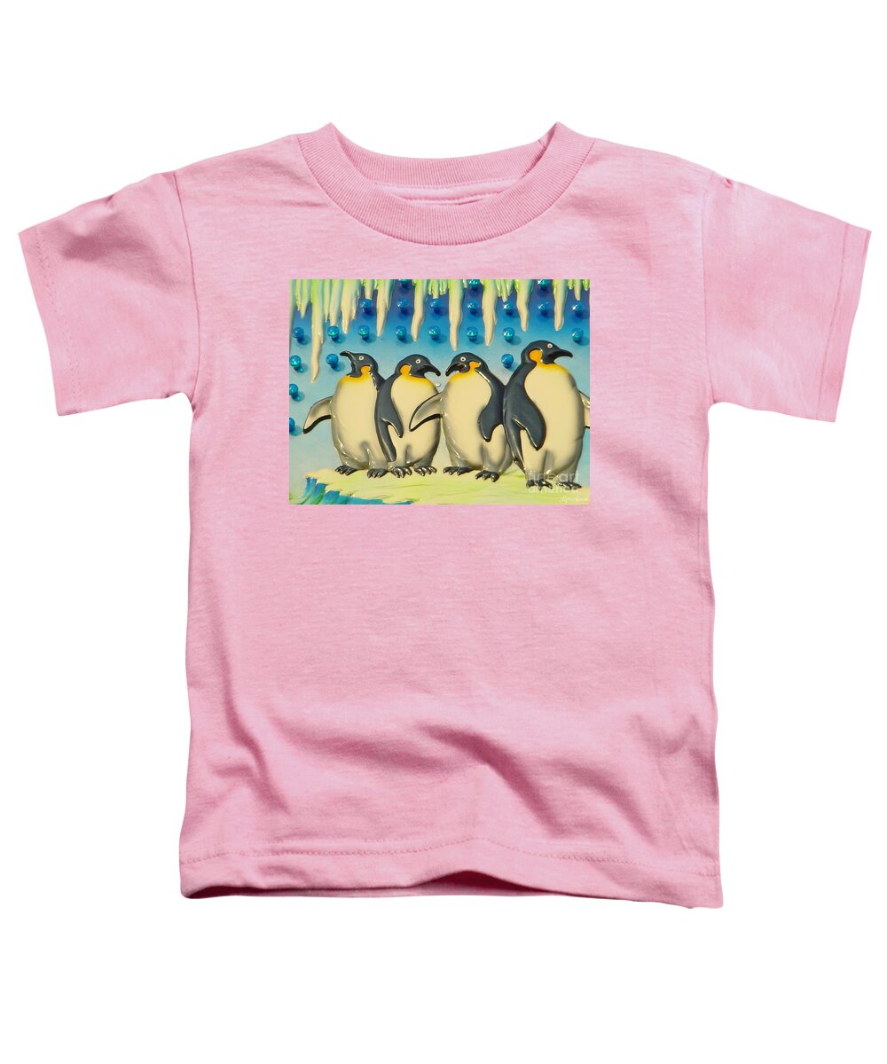 Landscape Toddler T-Shirt featuring the photograph Seaside Funtown Penguins by Lyric Lucas