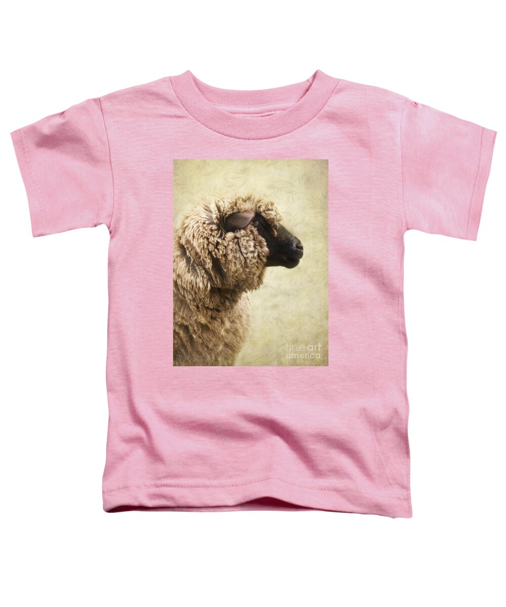 Sheep Toddler T-Shirt featuring the photograph Side Face Of A Sheep by Priska Wettstein