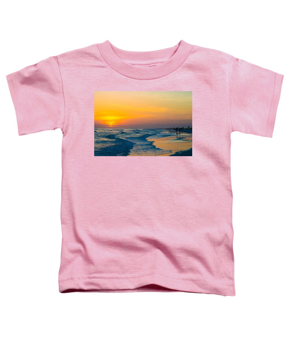 susan Molnar Toddler T-Shirt featuring the photograph Siesta Key Sunset Walk by Susan Molnar