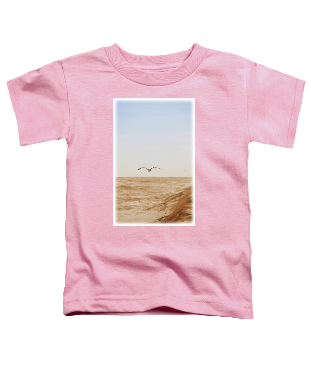 Seagull Toddler T-Shirt featuring the photograph Sky Surfing by Max Mullins