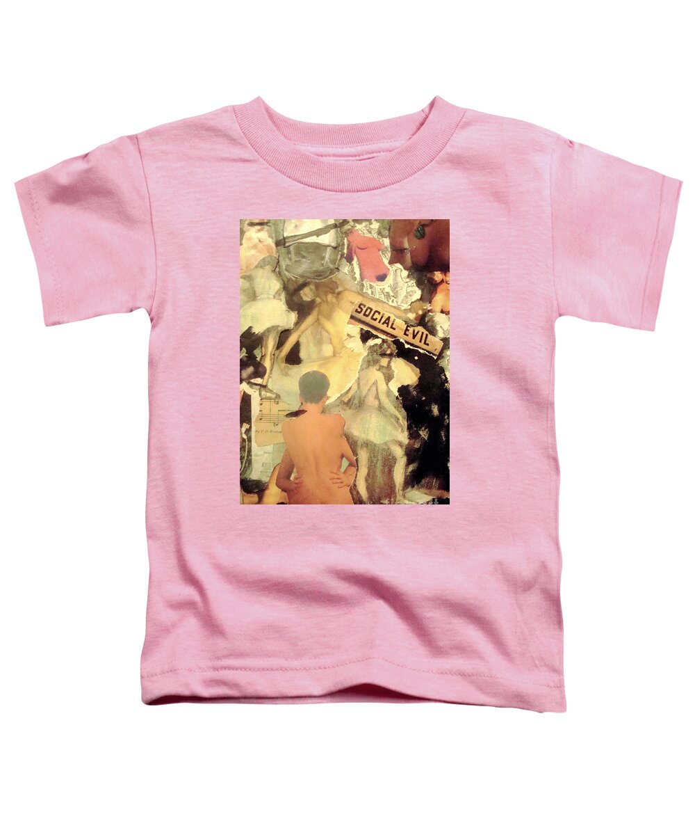 Collage Toddler T-Shirt featuring the mixed media Social Evil by Bellavia