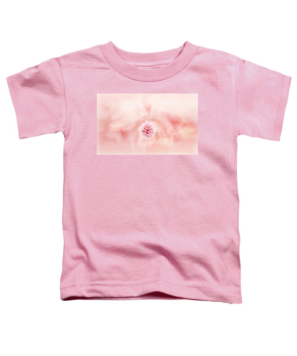 Soft Flower Toddler T-Shirt featuring the digital art Soft pink floral abstract by Lilia S