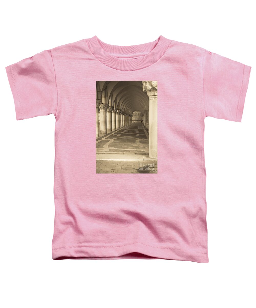 Italy Toddler T-Shirt featuring the photograph Solitude under Palace Arches by Prints of Italy