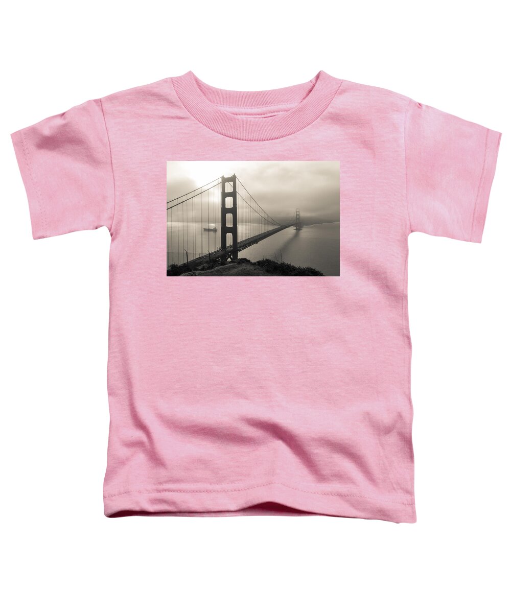 Golden Gate Toddler T-Shirt featuring the photograph Sun Breaks Through over Golden Gate by Scott Rackers