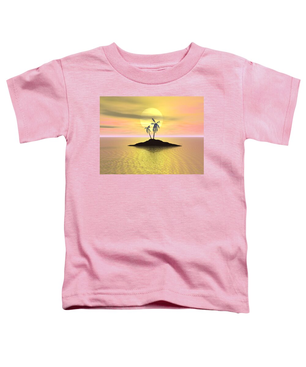 Sunset Toddler T-Shirt featuring the digital art Sunset Island by Phil Perkins