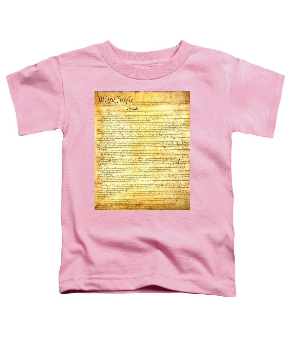 Constitution Toddler T-Shirt featuring the mixed media The Constitution of the United States of America by Design Turnpike