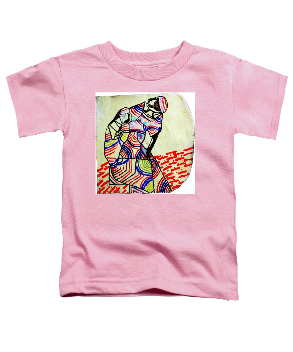 Jesus Toddler T-Shirt featuring the ceramic art The Holy Family by Gloria Ssali
