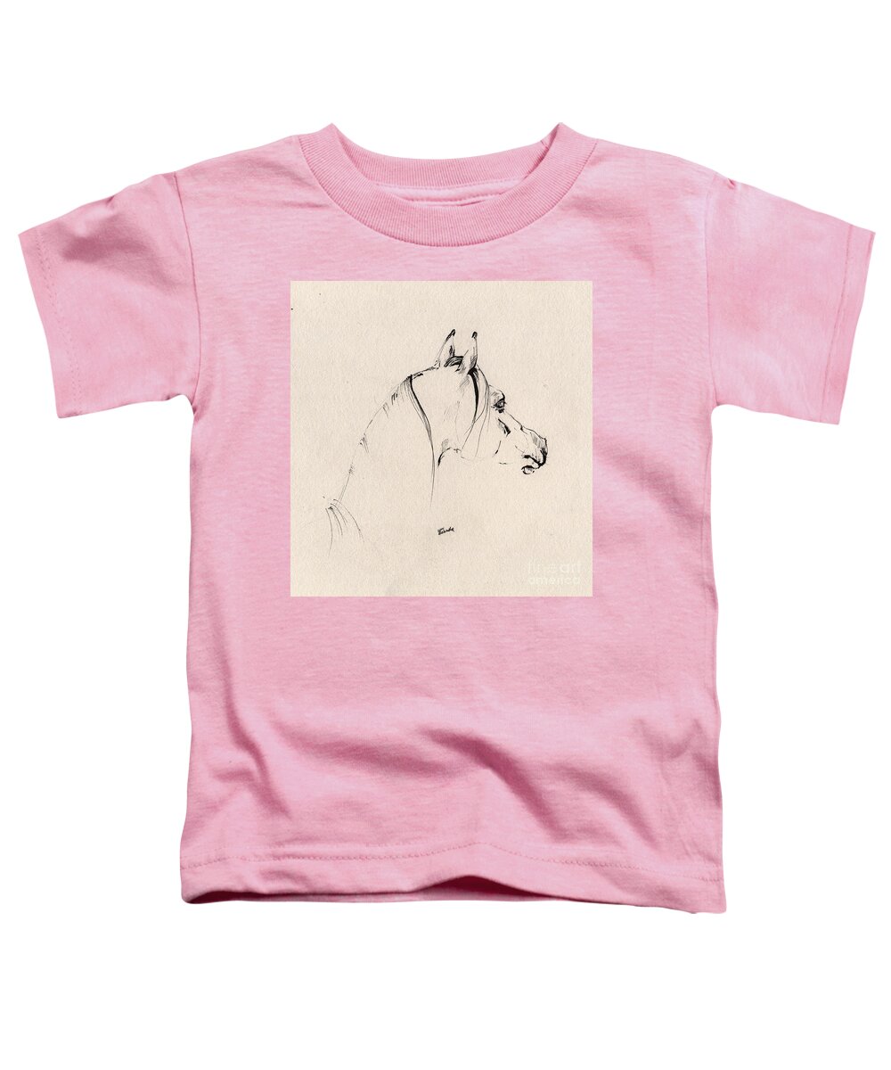 Horse Toddler T-Shirt featuring the drawing The Horse Sketch by Ang El