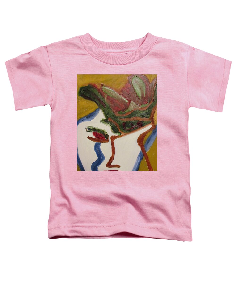 The Warrior Toddler T-Shirt featuring the painting The Warrior by Shea Holliman