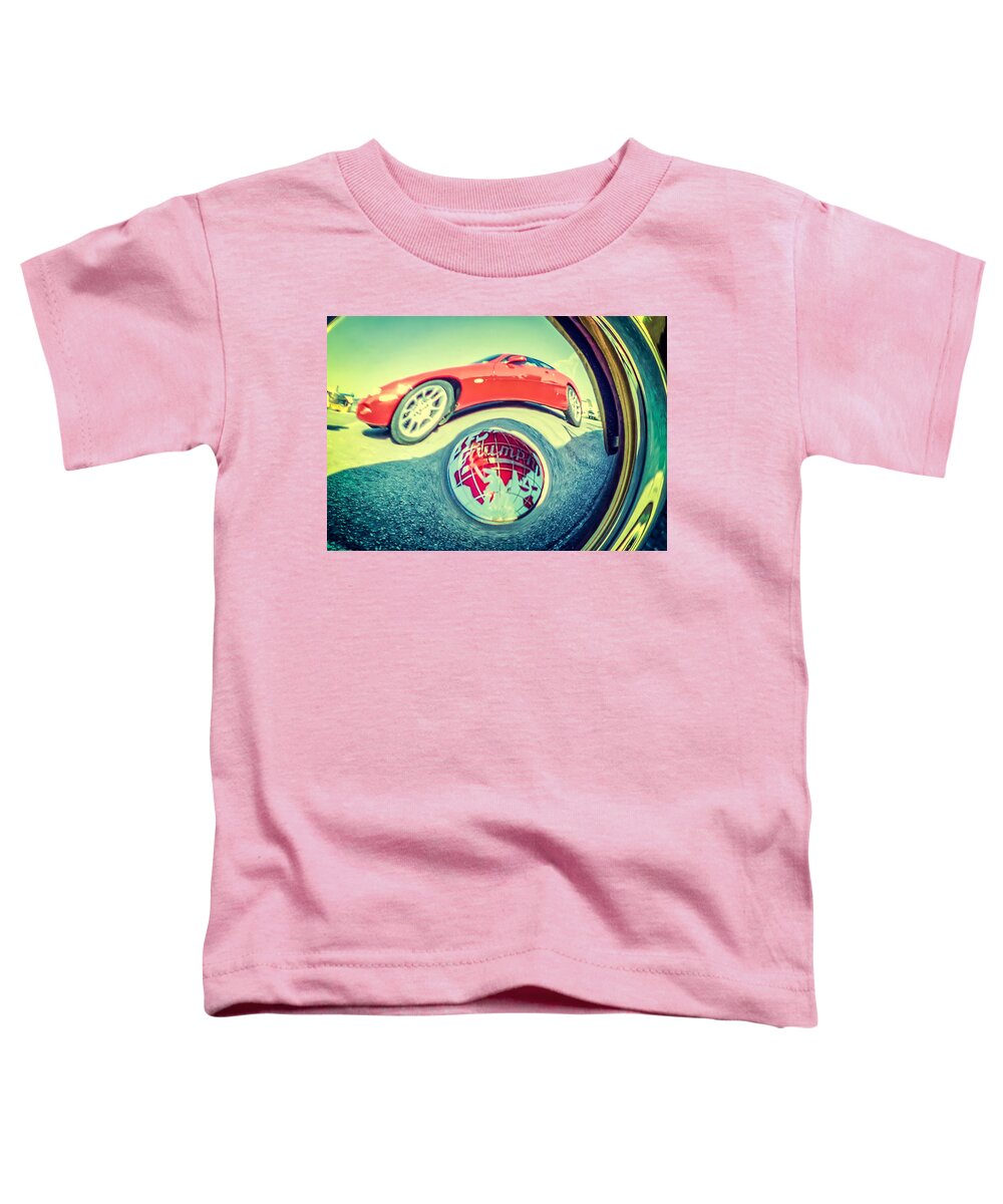 Retro Toddler T-Shirt featuring the photograph Triumph and Jaguar by Spikey Mouse Photography