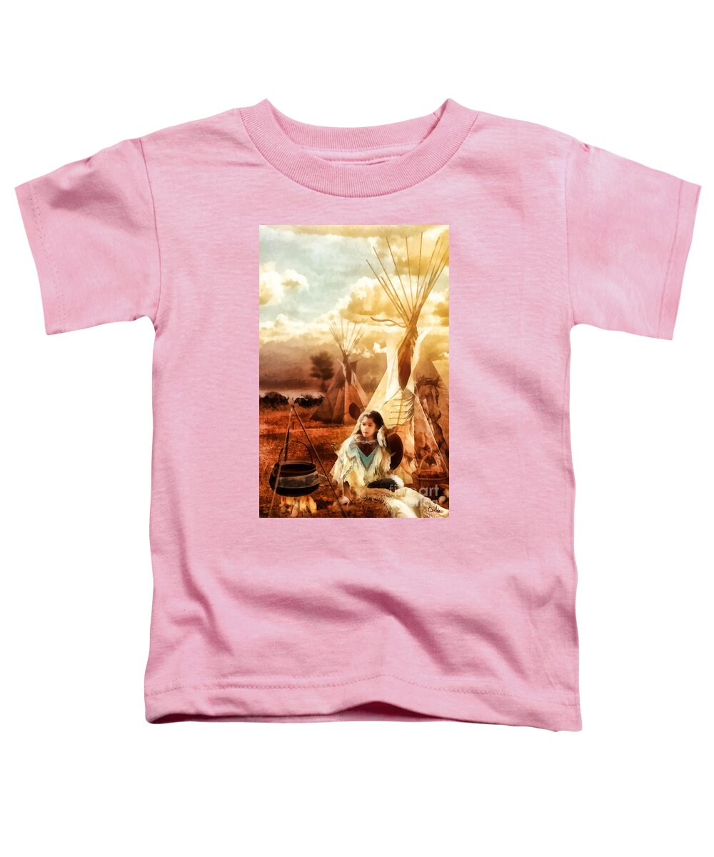 Two Buffalos Toddler T-Shirt featuring the painting Two Buffalos by Mo T