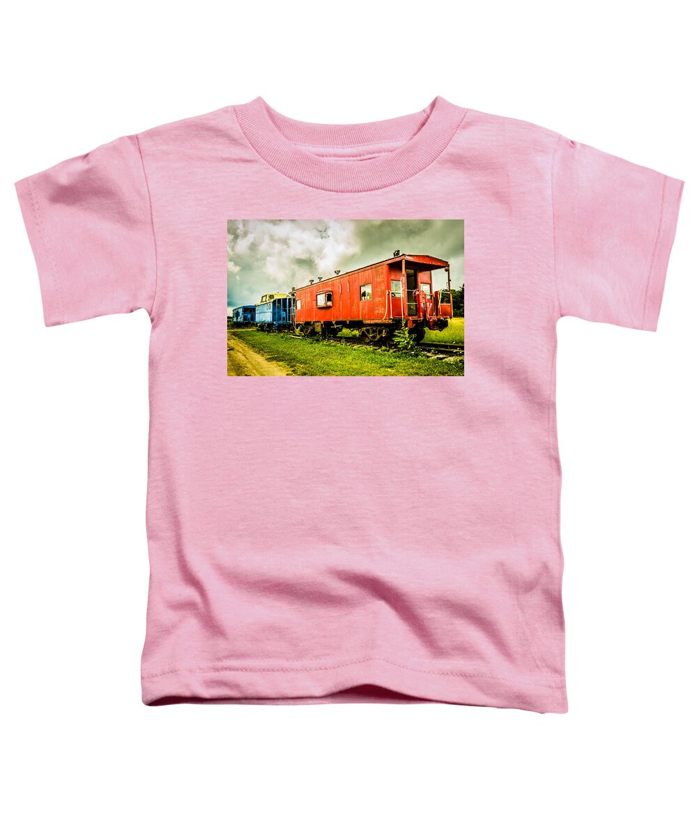 Guy Whiteley Photography Toddler T-Shirt featuring the photograph Two Cabooses by Guy Whiteley
