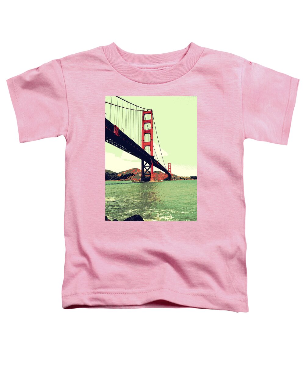 Golden Gate Bridge Toddler T-Shirt featuring the photograph Under the Golden Gate by Michelle Calkins