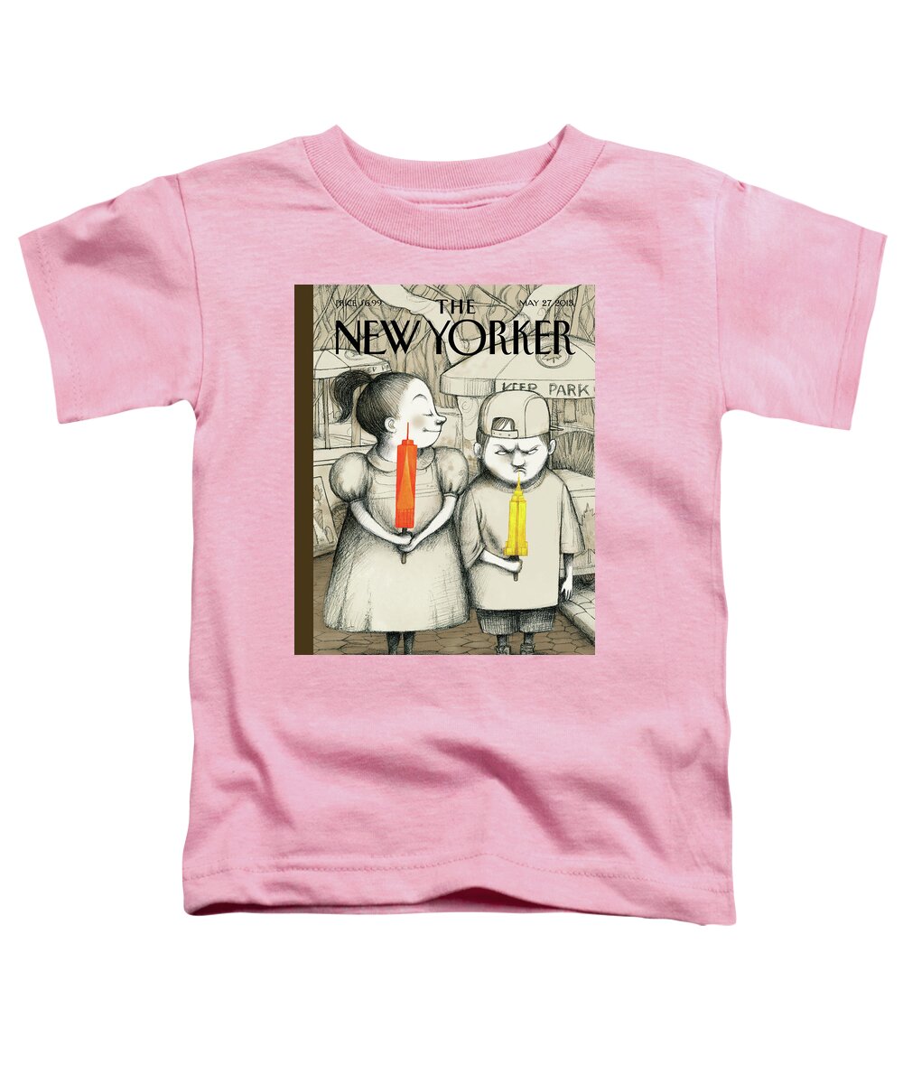 World Trade Center Toddler T-Shirt featuring the painting Defiance by Ana Juan