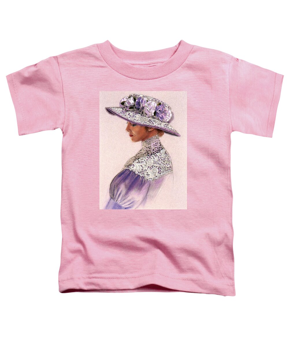Victorian Lady Toddler T-Shirt featuring the painting Victorian Lady in Lavender Lace by Sue Halstenberg