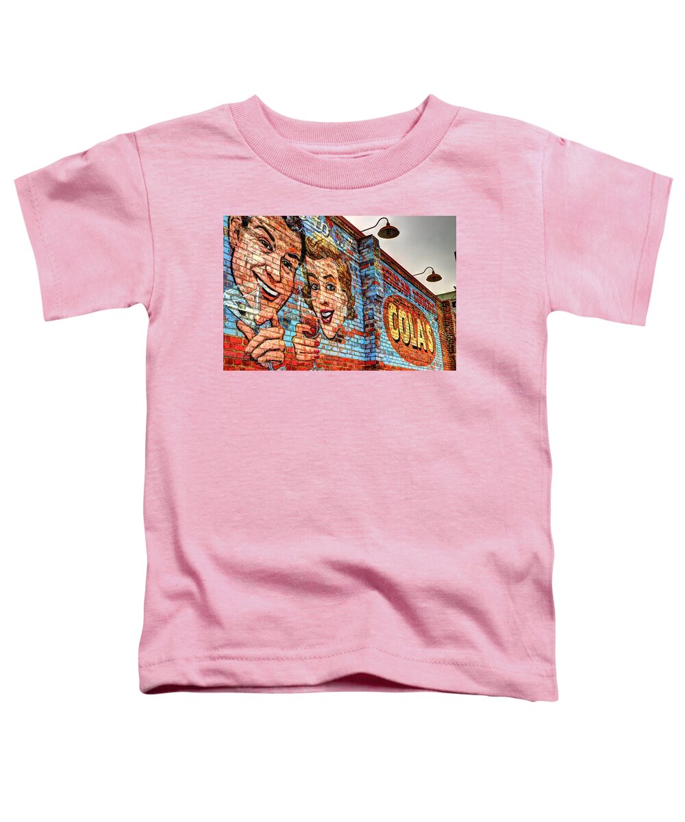 Vintage Building Mural Toddler T-Shirt featuring the photograph Vintage Building Art by Michael Eingle